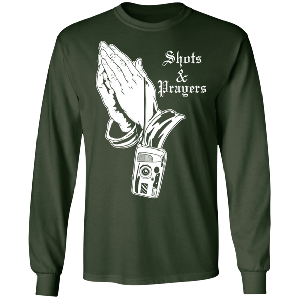Shots and Prayers Long Sleeve Cotton T-Shirt - Shoot Film Co.