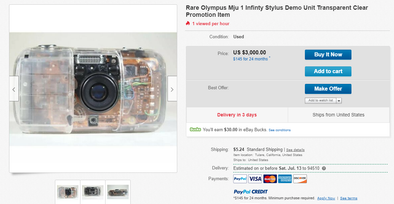 As Seen on eBay: Clear Olympus Infinity Stylus / MJU 1