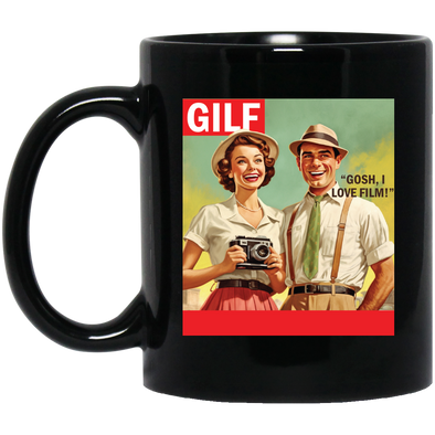 GILF Gosh I  Love Film Photographer's 11 oz. Black Mug