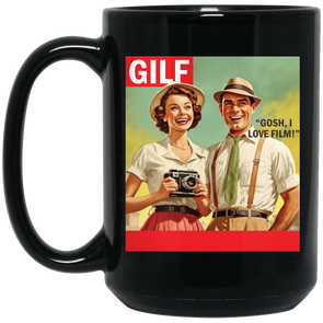 GILF Gosh I Love Film Photographer's 15 oz. Black Mug