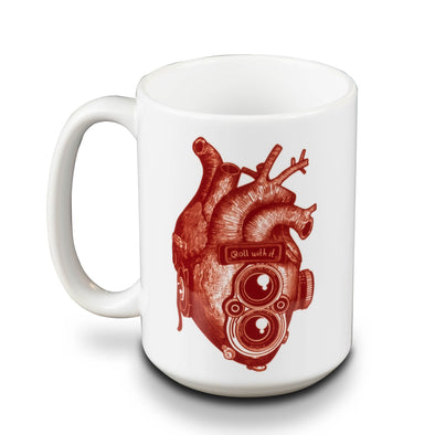 Roll With It TLR Heart 15oz White Mug - Shoot Film Co.