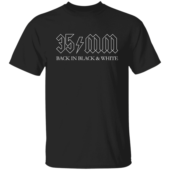 35mm Black in Black & White ACDC Style T-Shirt - Shoot Film Co.