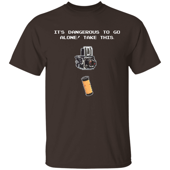 It's Dangerous To Go Alone Medium Format Film Camera T-Shirt - Shoot Film Co.