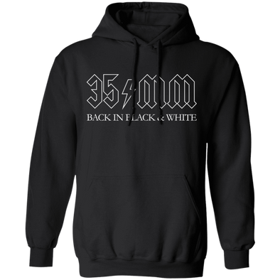 35mm Back in Black & White ACDC Style Pullover Hoodie Sweatshirt - Shoot Film Co.