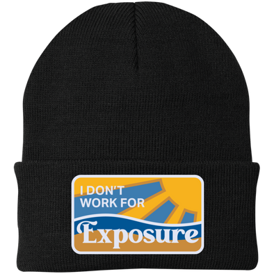 I Don't Work For Exposure Embroidered Knit Cap - Shoot Film Co.