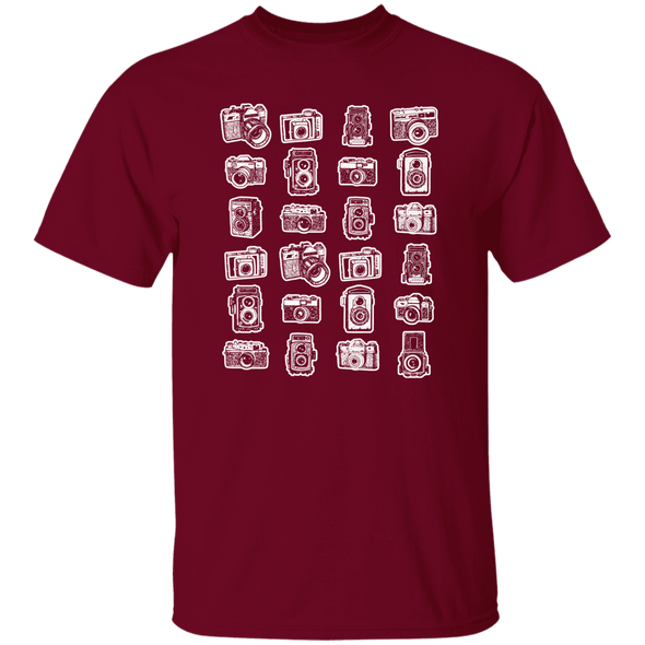 Vintage Cameras Short Sleeve Cotton T-Shirt - Shoot Film Co.