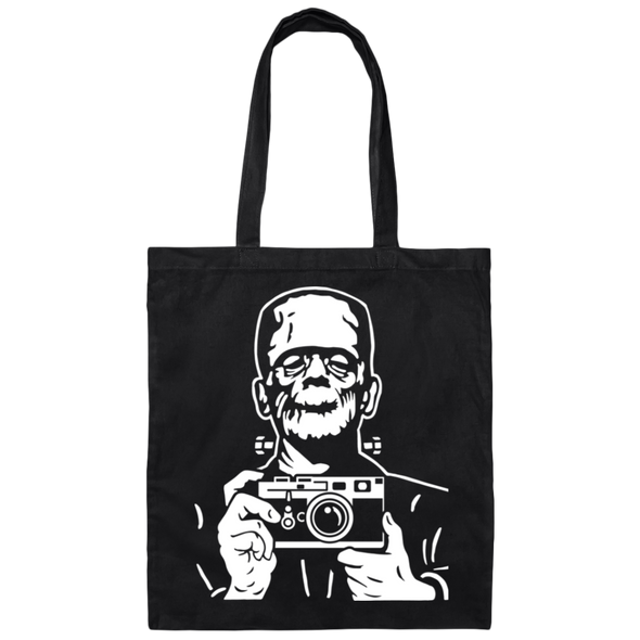 Frankenstein's Monster with a 35mm Film Rangefinder Camera Cotton Canvas Tote Bag - Shoot Film Co.