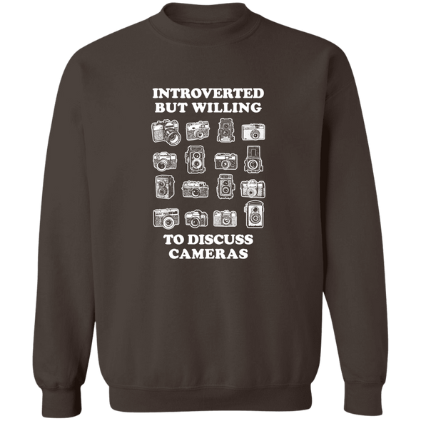 Introverted But Willing to Discuss Cameras Photographer's Crewneck Pullover Sweatshirt - Shoot Film Co.