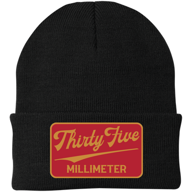 35mm "Thirty Five Millimeter" Vintage Beer Label Embroidered Knit Cap - Shoot Film Co.