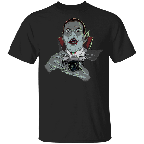 Vampire with SLR 35mm Film Camera Standard Quality Short Sleeve T-Shirt - Shoot Film Co.