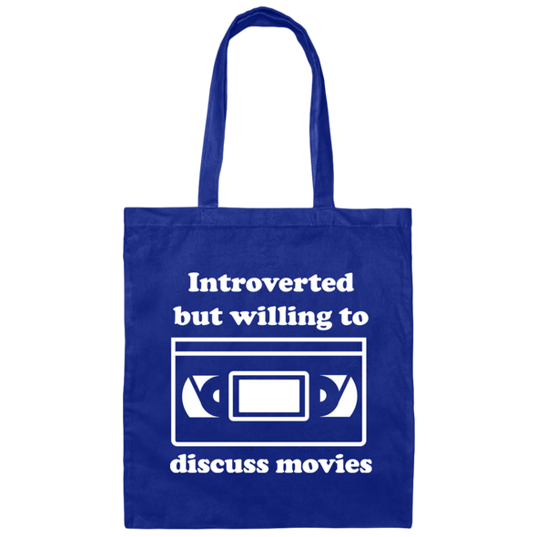 Introverted But Willing to Discuss Movies Cotton Canvas Tote Bag
