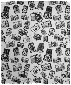 Vintage Cameras Cozy Plush Fleece Blanket - 50x60" - Shoot Film Co.