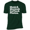 Music & Movies & Coffee & Photos Premium Short Sleeve T-Shirt - Shoot Film Co.