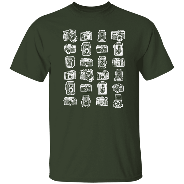 Vintage Cameras Short Sleeve Cotton T-Shirt - Shoot Film Co.