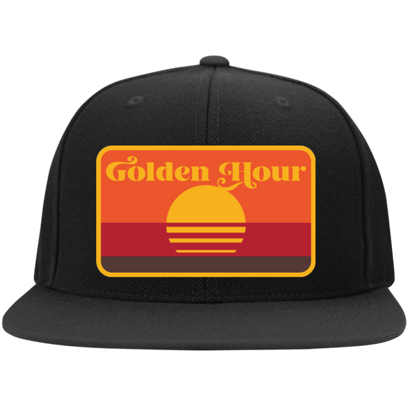 Golden Hour Embroidered Flat Bill High-Profile Snapback Hat - Shoot Film Co.