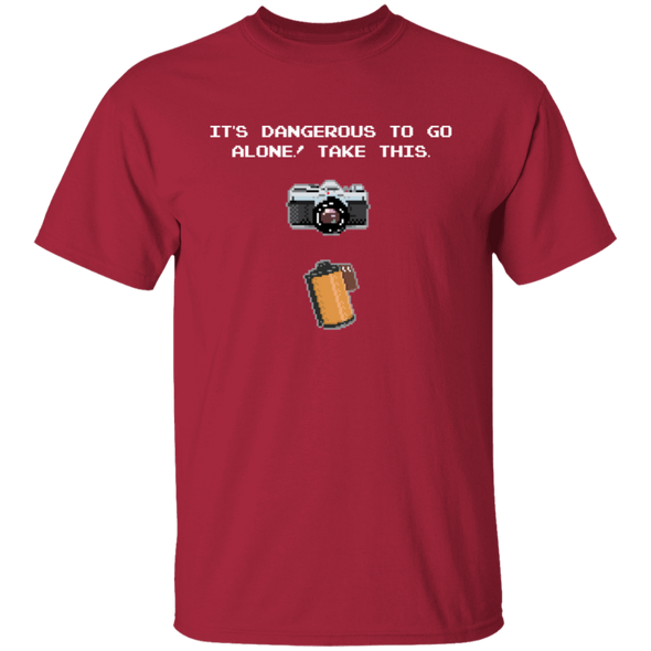 It's Dangerous To Go Alone 35mm Film SLR Camera Shirt - Shoot Film Co.