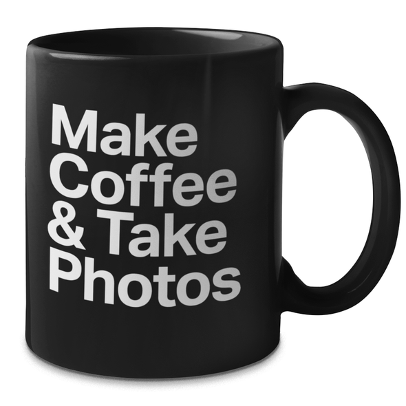 Make Coffee & Take Photos 11 oz. Black Mug - Shoot Film Co.