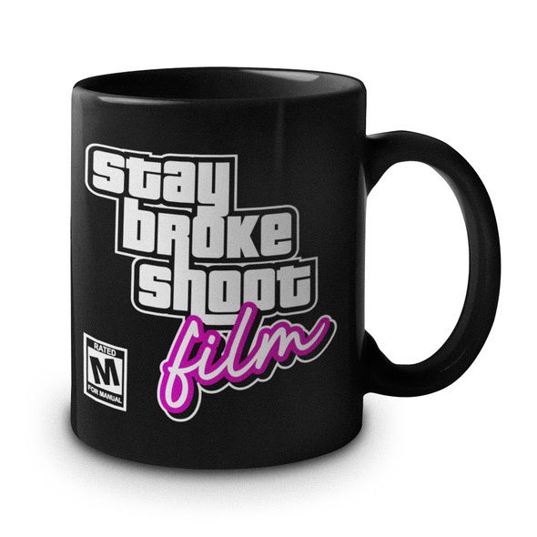 Stay Broke Shoot Film Video Game Style 11 Oz. Mug - Shoot Film Co.